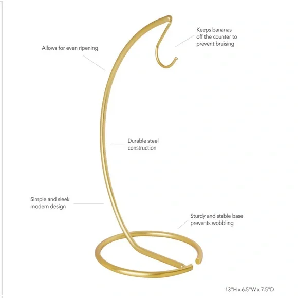 Spectrum Euro Gold Tabletop Banana Holder - Picture 4 of 9